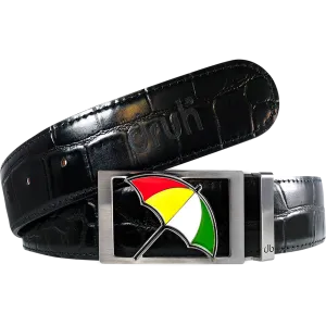 Arnold Palmer Crocodile Leather Belt in Black